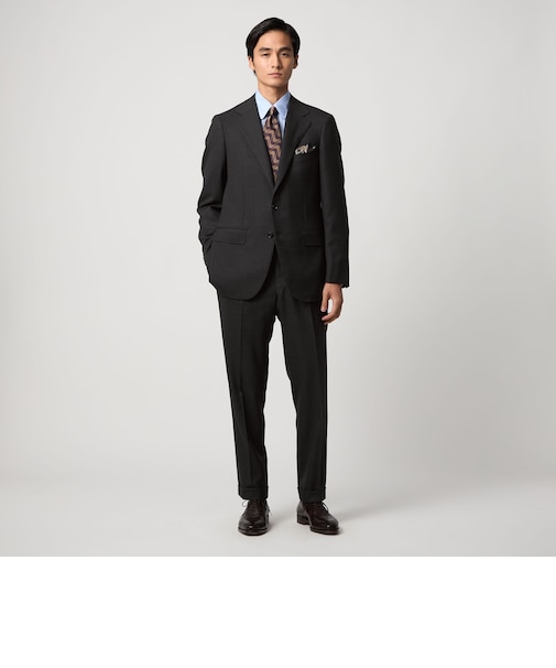 山栄 バーズアイ シングル3ボタン スーツ REGULAR MODEL‐ストレッチ(ヨコ)‐
