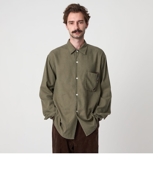 Steven Alan＞ スモーキー チェック リバースシーム シャツ LOOSE
