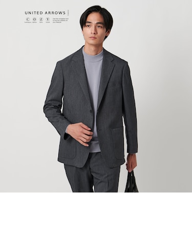 デニムライク シングル ２ボタン テーラード ジャケットUA COZY ‐ウォッシャブル・ヨコストレッチ‐