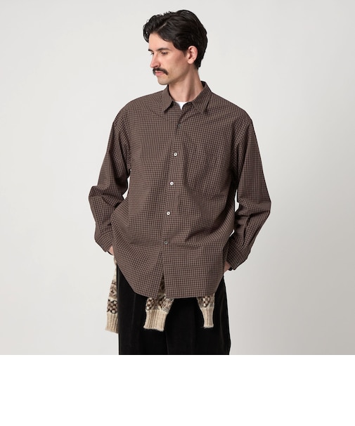 <Steven Alan> ポプリン グラフチェック レギュラーカラー シャツ LOOSE