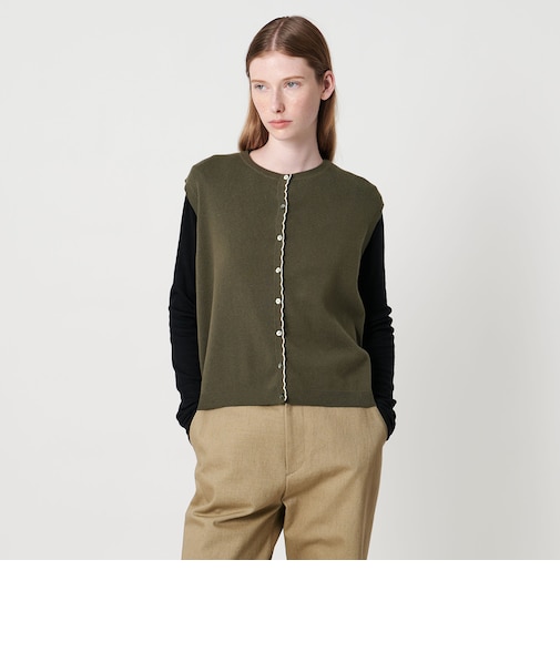 ＜Steven Alan＞コットン カシミヤ ラッフル ニットベスト