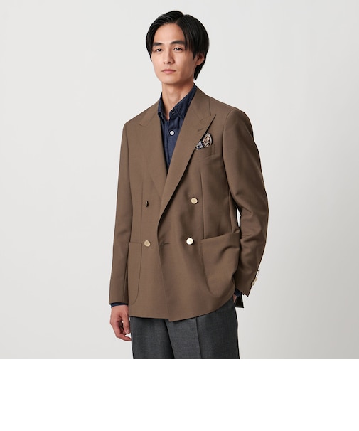 ウール モヘヤ 4ボタン ダブルブレストブレザー S‐MODEL