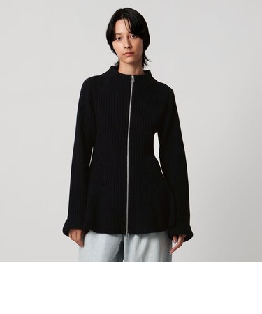 ＜AEWEN MATOPH＞ウールカシミヤミックス ペプラムジップアップニットジャケット