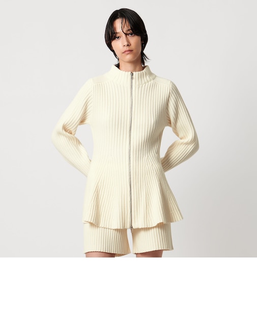 ＜AEWEN MATOPH＞ウールカシミヤミックス ペプラムジップアップニットジャケット