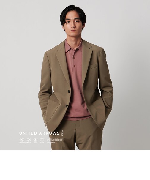 ドビー シングル 2ボタン シングル テーラードジャケット UA COZY ウォッシャブル 2WAYストレッチ はっ水 着用シワ