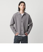 ウール カシミヤ スウェット ポロカラー カーディガン