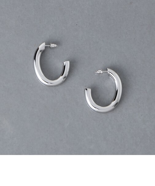 オーバル フープピアス