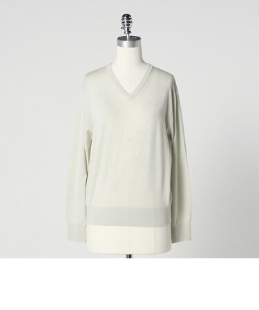 ＜LOEFF＞16ゲージ Vネック ニット