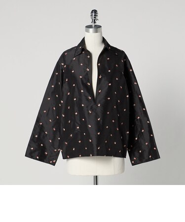 ＜LOEFF＞ローズ タフタ スキッパー シャツ