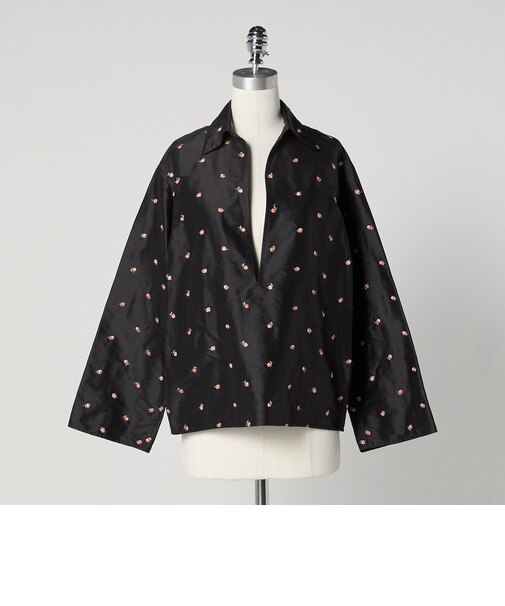 ＜LOEFF＞ローズ タフタ スキッパー シャツ