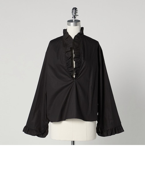 ＜LOEFF＞フリル スキッパー シャツ