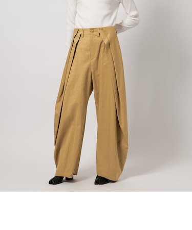 <ASTRAET>コットン ギャバ 2タック テーパードパンツ