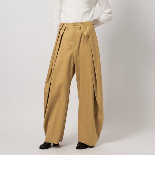 <ASTRAET>コットン ギャバ 2タック テーパードパンツ