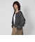 ＜ASTRAET＞デニムライク ギャザー ノーカラーブラウス