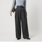 ツイードライク バックゴムワイドパンツ ウォッシャブル
