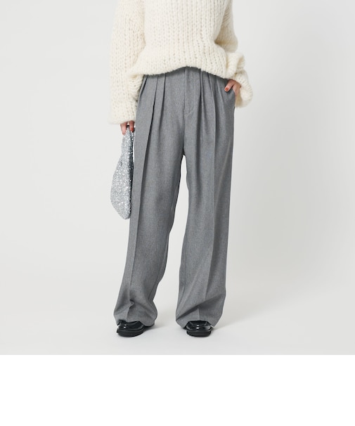 ポリエステル タックワイドパンツ ウォッシャブル