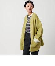 ＜CITEN＞ノーカラーニットコート