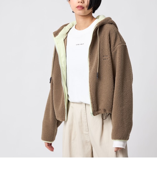 ＜CITEN＞ロゴボアフリースブルゾン