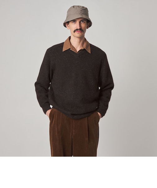 ＜Steven Alan＞ アルパカ サドルショルダー Ｖネック ニット NARROW