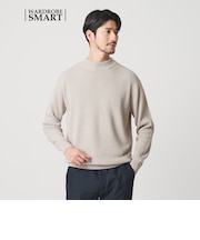 【WARDROBE SMART】マシーンウォッシャブル ウールミックス アゼ モックネック