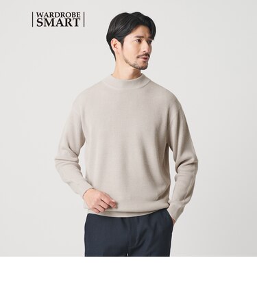 【WARDROBE SMART】マシーンウォッシャブル ウールミックス アゼ モックネック