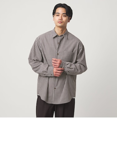 ウォッシャブル トロ パターン ジャストルーズ シャツ -ストレッチ-