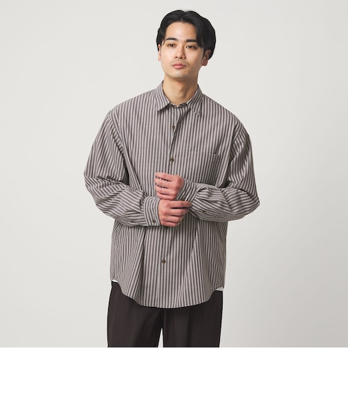 ウォッシャブル トロ パターン ジャストルーズ シャツ -ストレッチ-