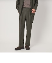 TW リネン デニムライク 01 ワイド 1プリーツ スラックス セットアップパンツ
