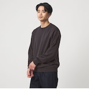 コットン シルク ミックス インレイ クルーネック ニット