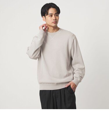 コットン シルク ミックス インレイ クルーネック ニット