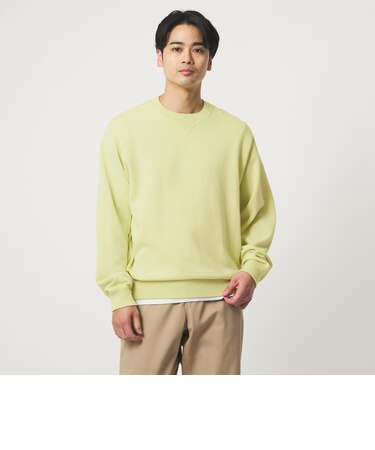 コットン シルク ミックス インレイ クルーネック ニット