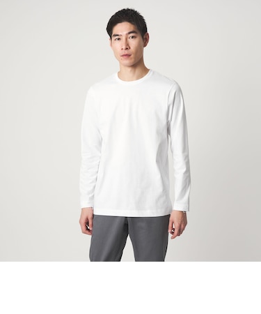 LONG FIBER COTTON クリア クルーネック 長袖 Tシャツ