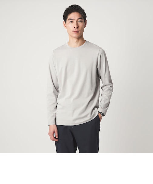 LONG FIBER COTTON クリア クルーネック 長袖 Tシャツ