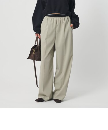 ラインゴム ワイドパンツ ウォッシャブル 防シワ
