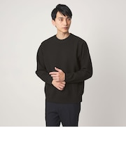 A+ ポリエステル タック モックネック 長袖 ニット -ウォッシャブル-