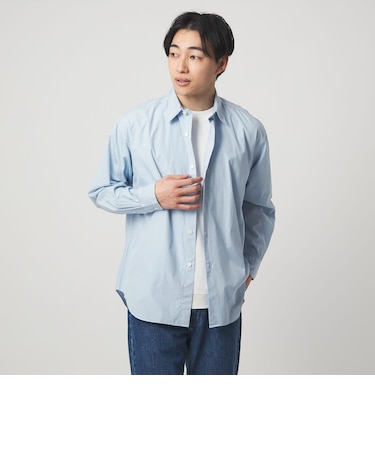 コットン ブロード ガーメントダイ レギュラーカラー 長袖 シャツ