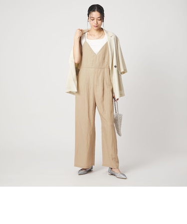 ［size SHORT/TALLあり］フィブリル Vネック オールインワン