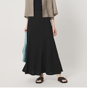 麻ブレンド バイアス フレアスカート ウォッシャブル