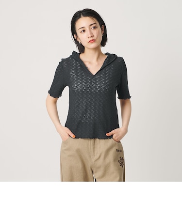 レース ショートスリーブ フーディ
