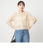 メッシュ ポロカーディガン ウォッシャブル