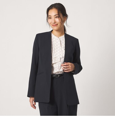 カットジョーゼット Vネックジャケット  ‐セットアップ対応・ウォッシャブル‐