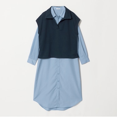 スウェット スキッパーベスト＋シャツワンピース ネイビー ‐セットアイテム‐＜A DAY IN THE LIFE＞