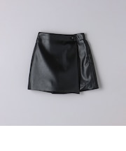 レザーライク ラップ ミニ ショートパンツ/キッズ 110cm-120cm