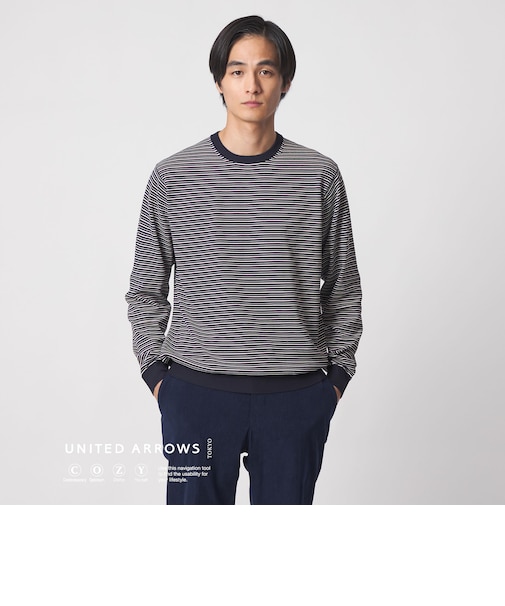 マリンボーダー クルーネックニット UA COZY ウォッシャブル