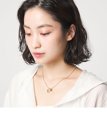 <CITEN>ダブルハートボールチェーンネックレス