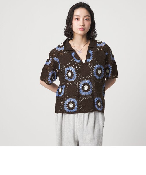 ＜CITEN＞クロシェ風ニットスキッパートップ