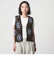 ＜CITEN＞クロシェ風ニットベスト