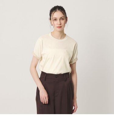 麻コットン レイヤード クルーネック Tシャツ