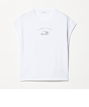 コットン ロゴプリント フレンチスリーブ Tシャツ
