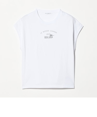 コットン ロゴプリント フレンチスリーブ Tシャツ